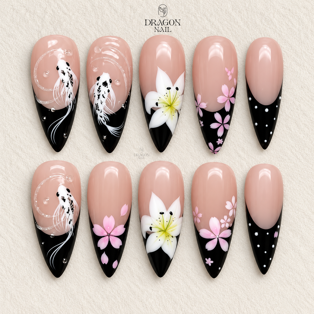Elegant Lily Pond Press On Nails