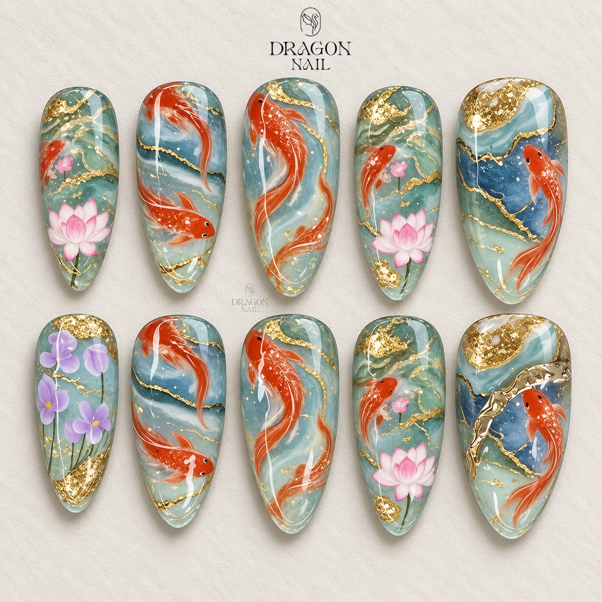 Elegant Lotus Serenity Press On Nails