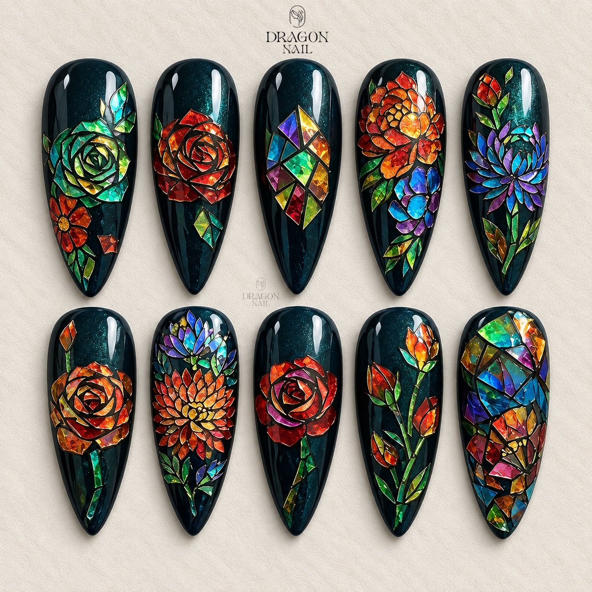 Enchanting Dark Elegance Press On Nails