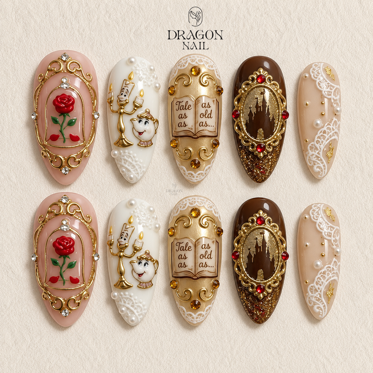 Fairytale Rose Gold Elegant Luxury Press On Nails