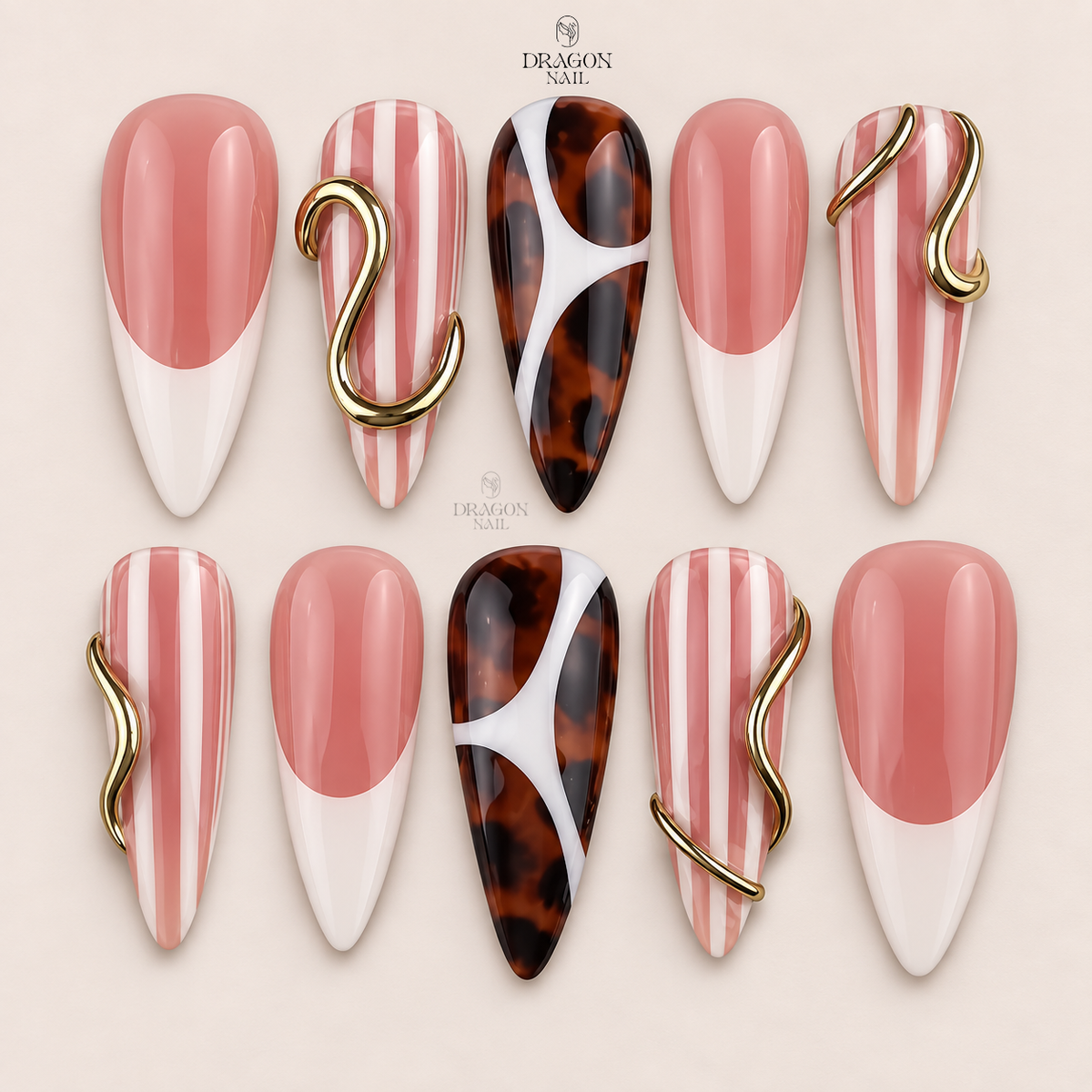 Freestyle Nude Tortoiseshell Minimal Luxe Press On Nails