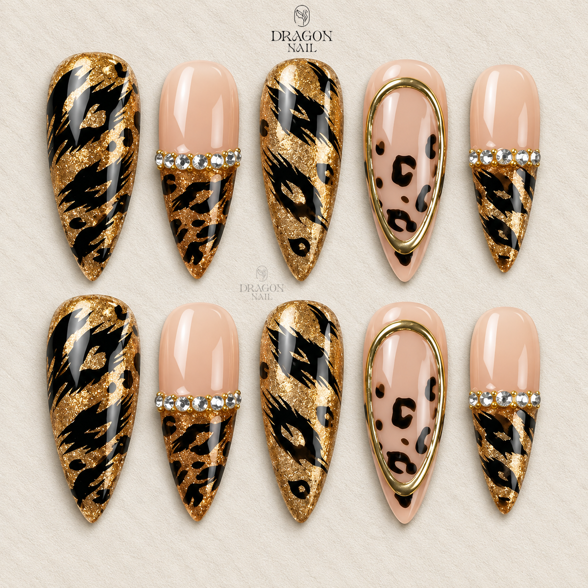 Golden Wild Luxe Press On Nails
