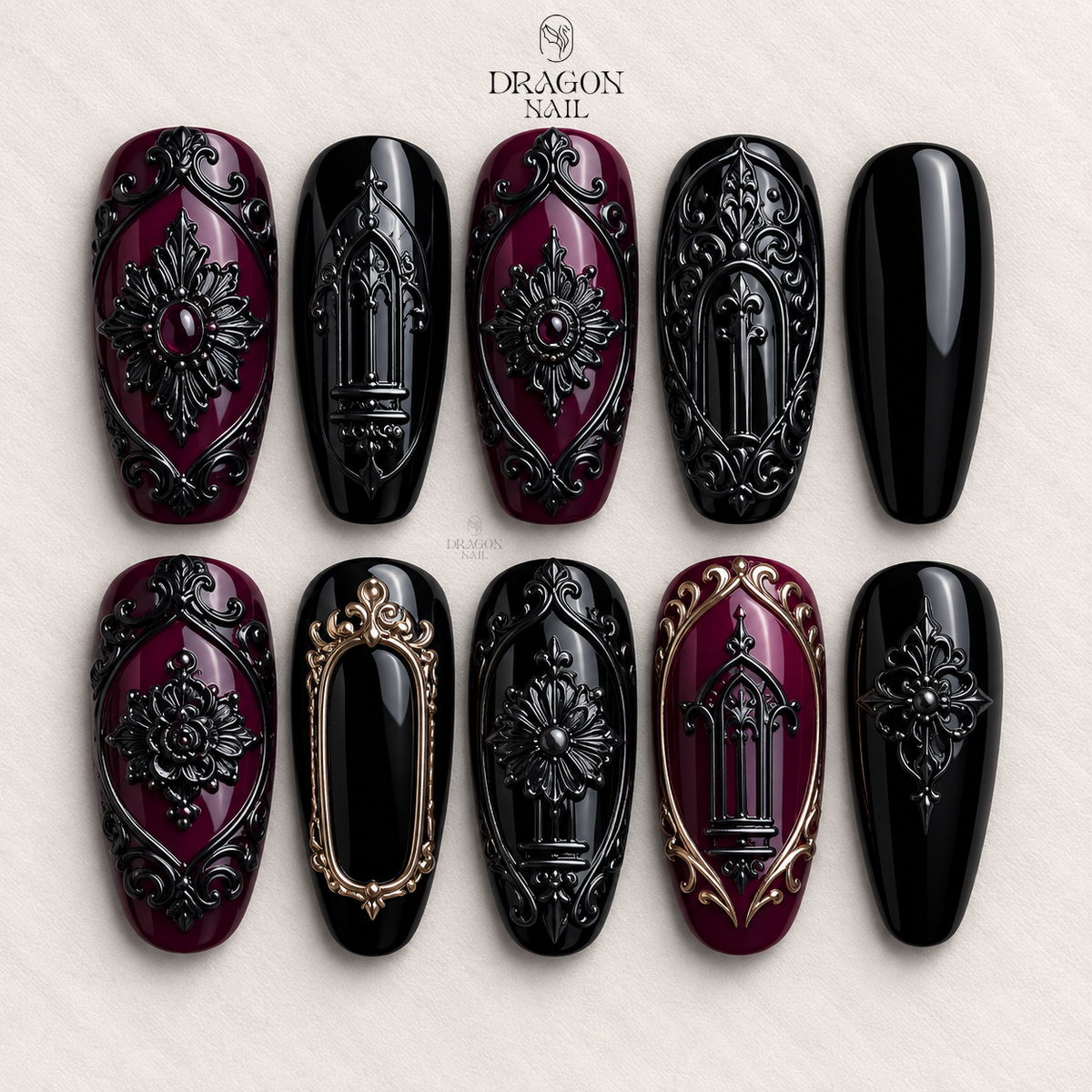 Gothic Mirror Elegance Press On Nails