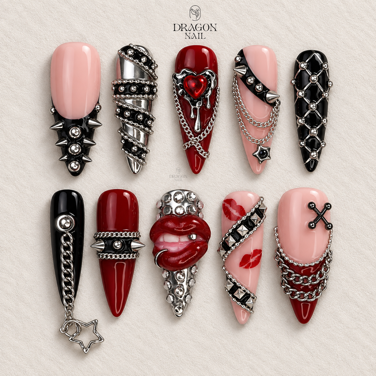 Gothic Halloween Spider Web Press On Nails