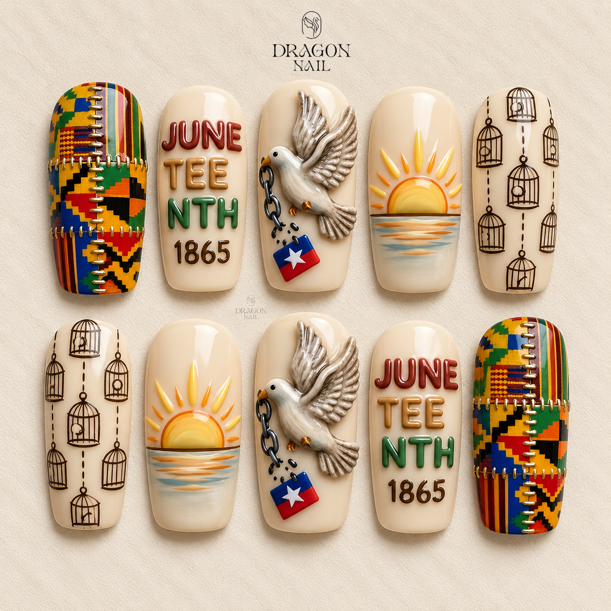 Heritage Sunrise Celebration Press On Nails