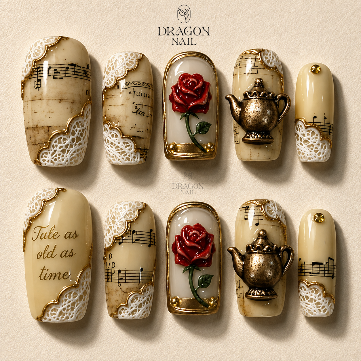 Romantic Vintage Rose Gold Elegant Press On Nails