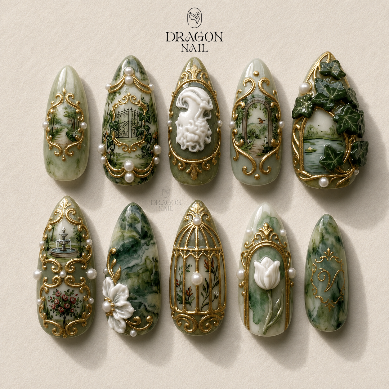 Dark Baroque Gothic Glam Press On Nails