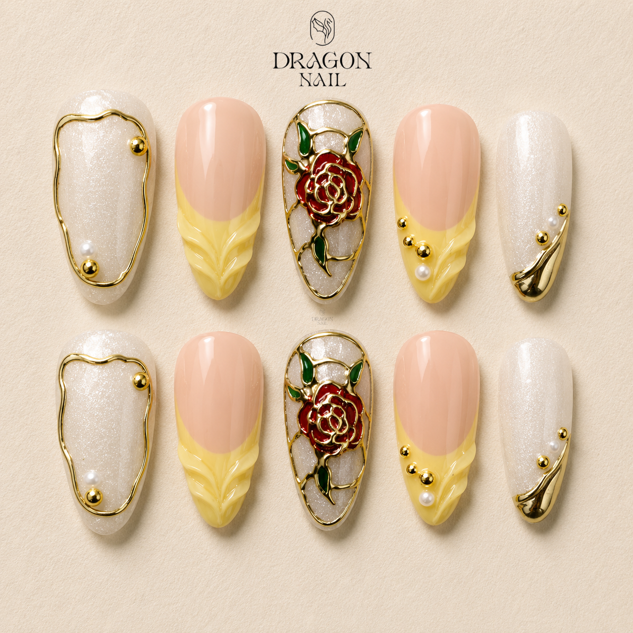 Frosted Crystal Blossom Press On Nails