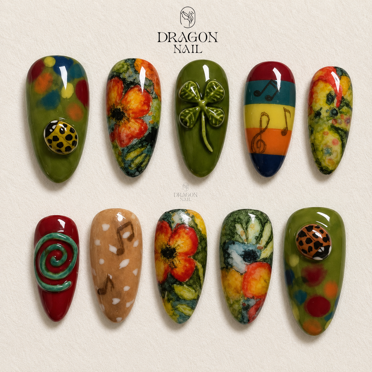 Warm Boho Earthy Autumn Art Press On Nails