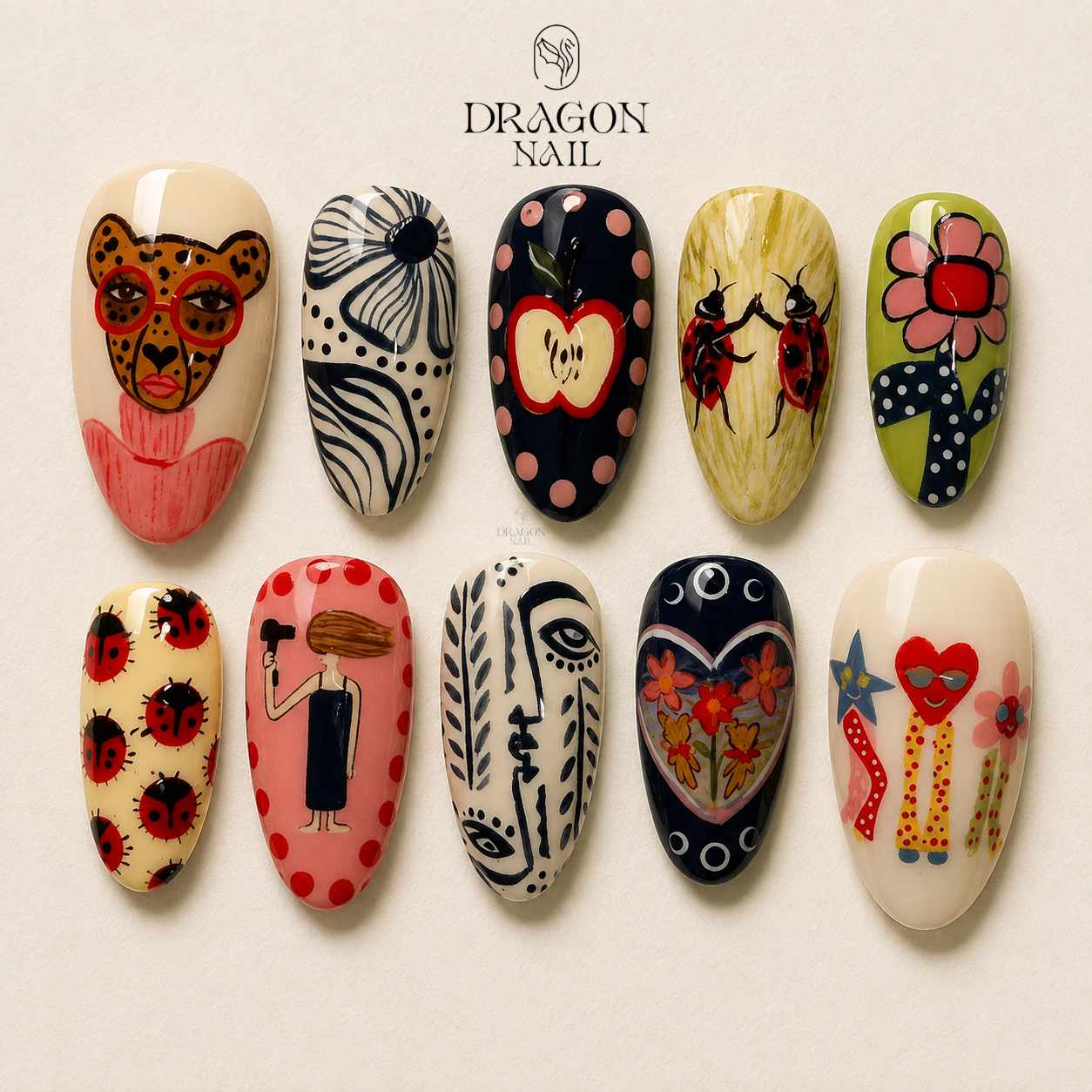 Whimsical Pop Art Press On Nails