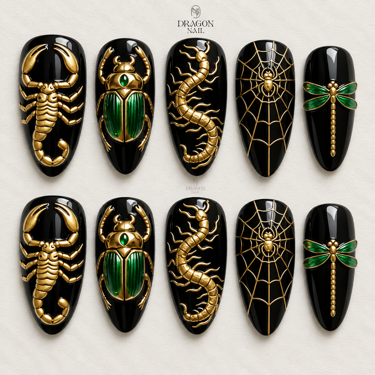 Luxurious Dark Fantasy Press On Nails