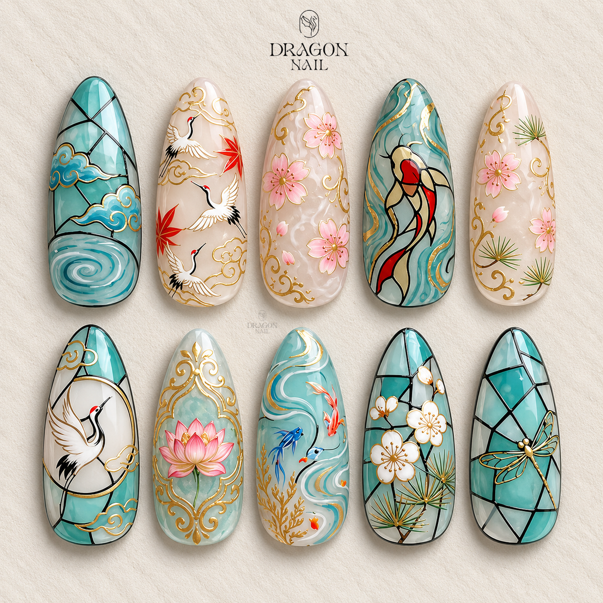 Luxurious Oriental Elegance Press On Nails
