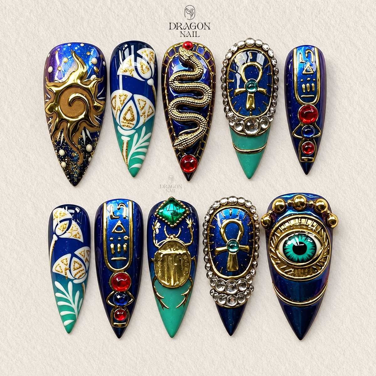 Luxury Gold Ornate Mystic Elegance Press On Nails