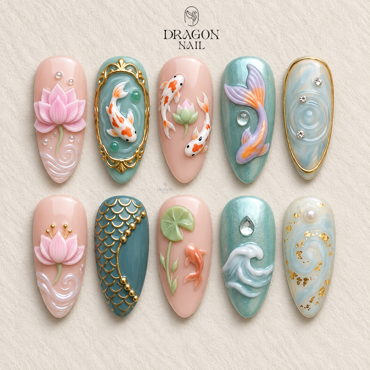 Luxury Koi Elegance Press On Nails