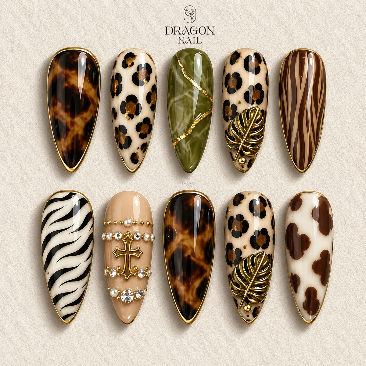 Luxury Safari Glam Press On Nails