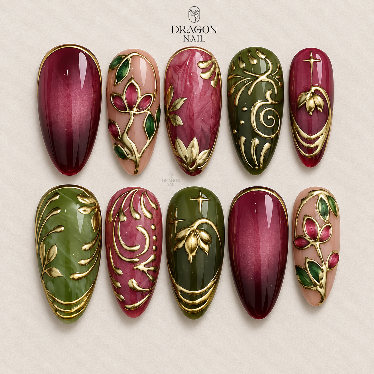 Luxury Crystal Floral Press On Nails