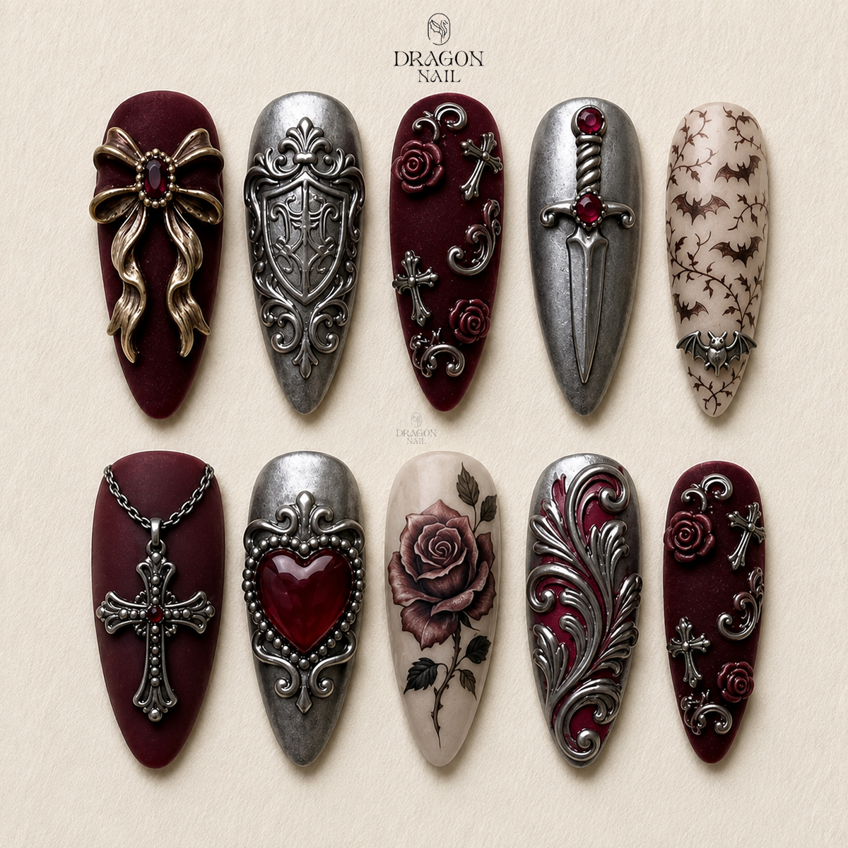 Medieval Royal Armor Press On Nails