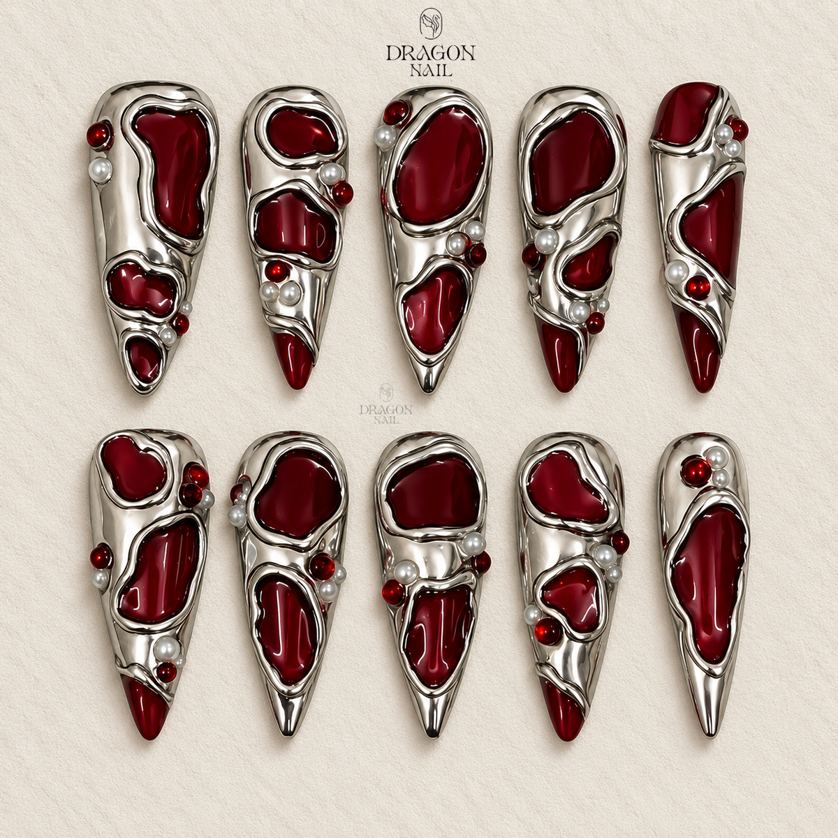 Metallic Claw Sharp Luxury Press On Nails