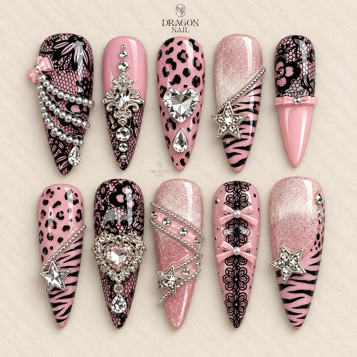 Midnight Flight Gothic Press On Nails