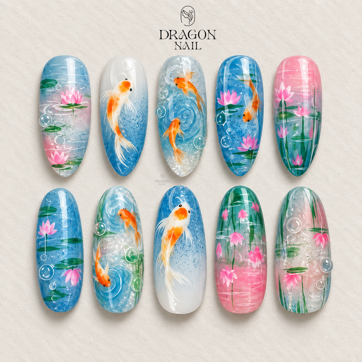Modern Botanical Abstract Press On Nails
