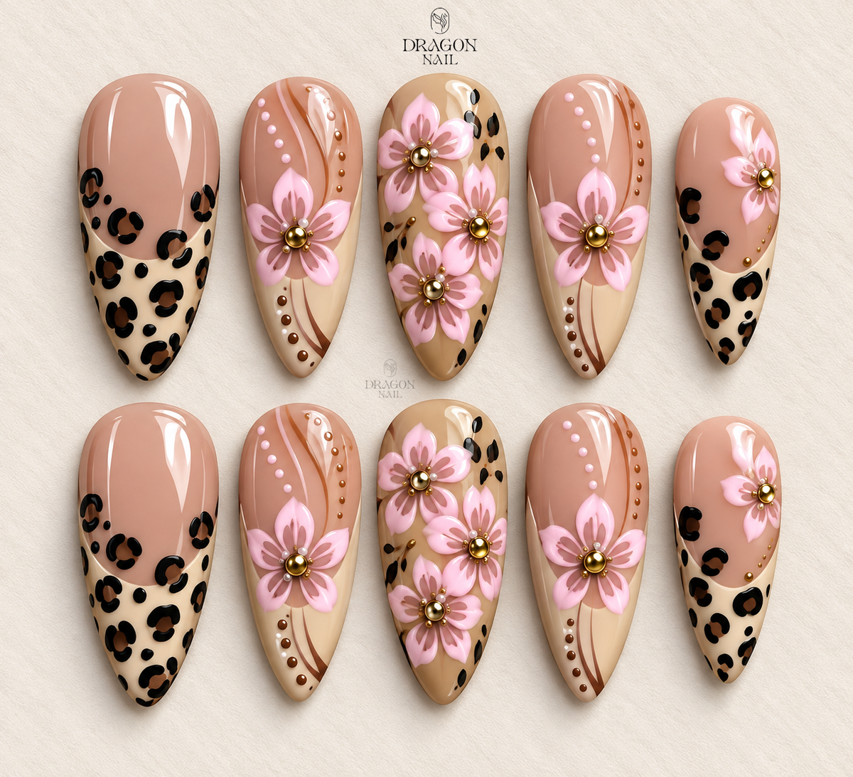 Modern Botanical Luxe Press On Nails