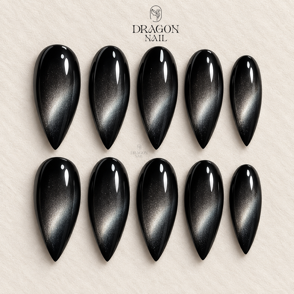Mystic Black Cat Eye Press On Nails