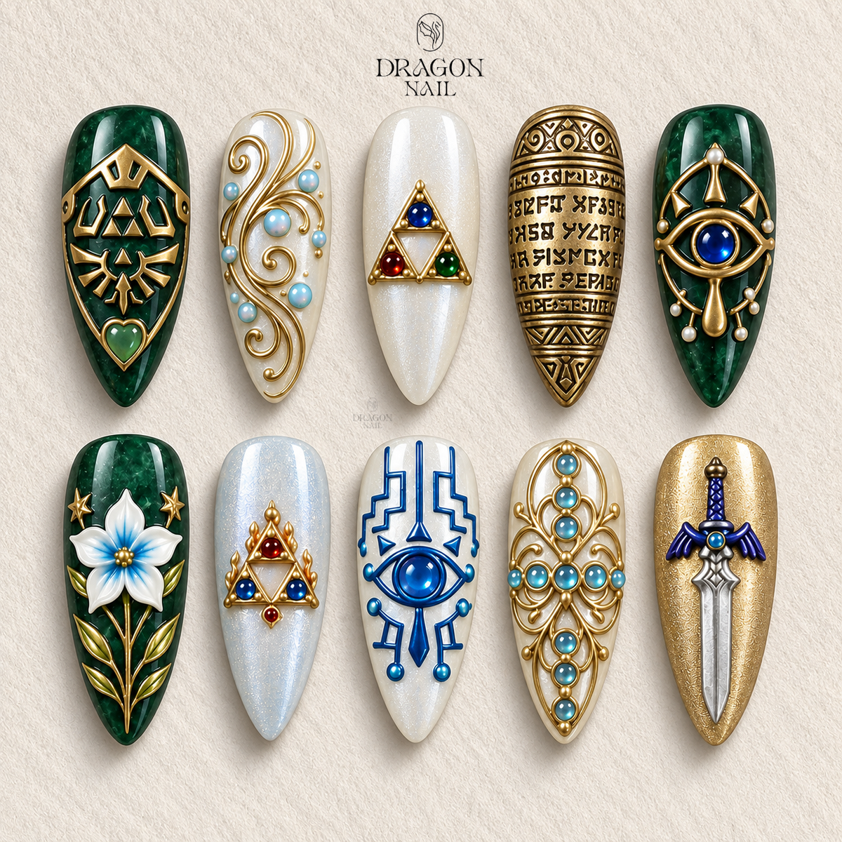 Mystic Heroic Symbol Fantasy Press On Nails