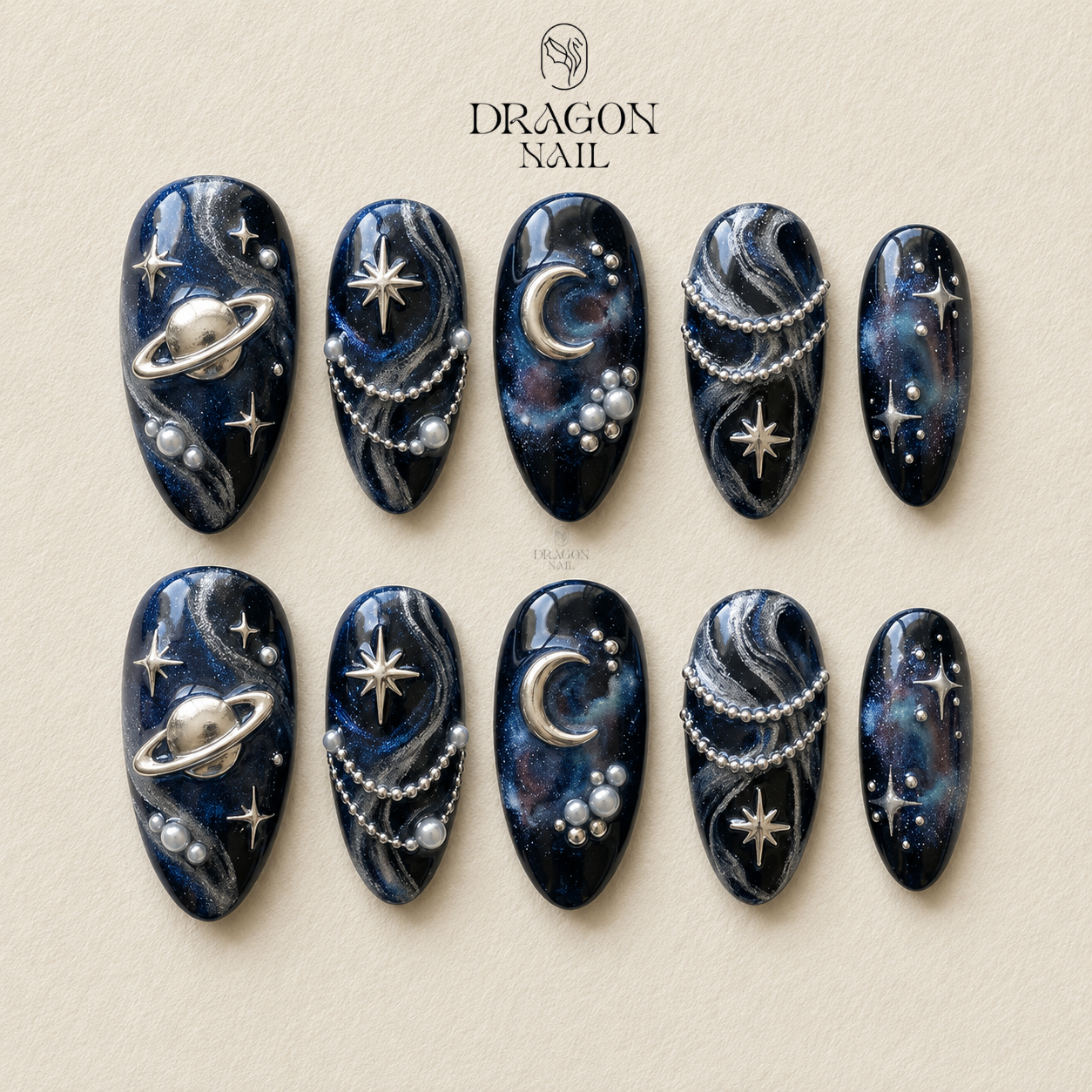 Mystical Celestial Night Press On Nails