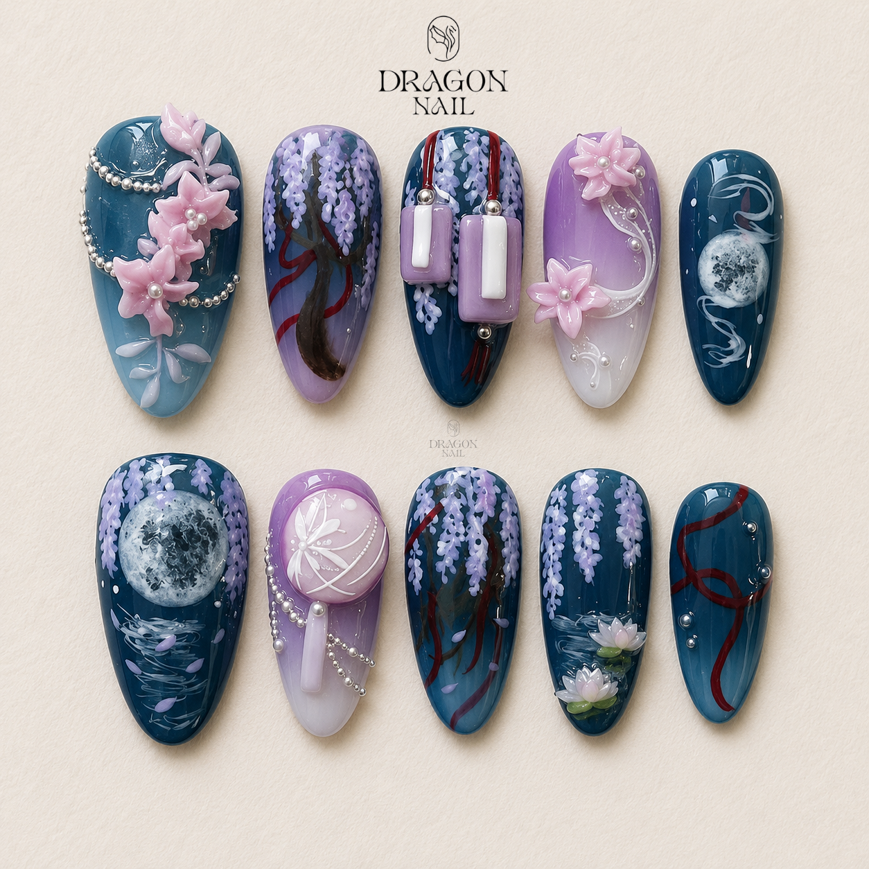 Mystical Celestial Witchy Glow Fantasy Press On Nails