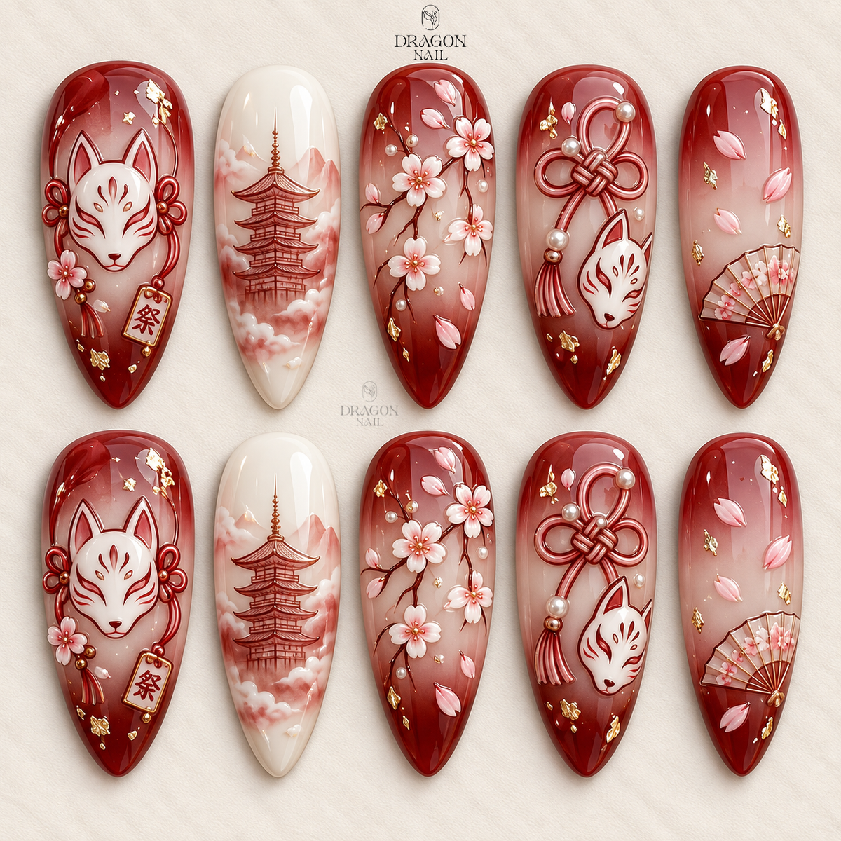 Natural Chic Accent Press On Nails