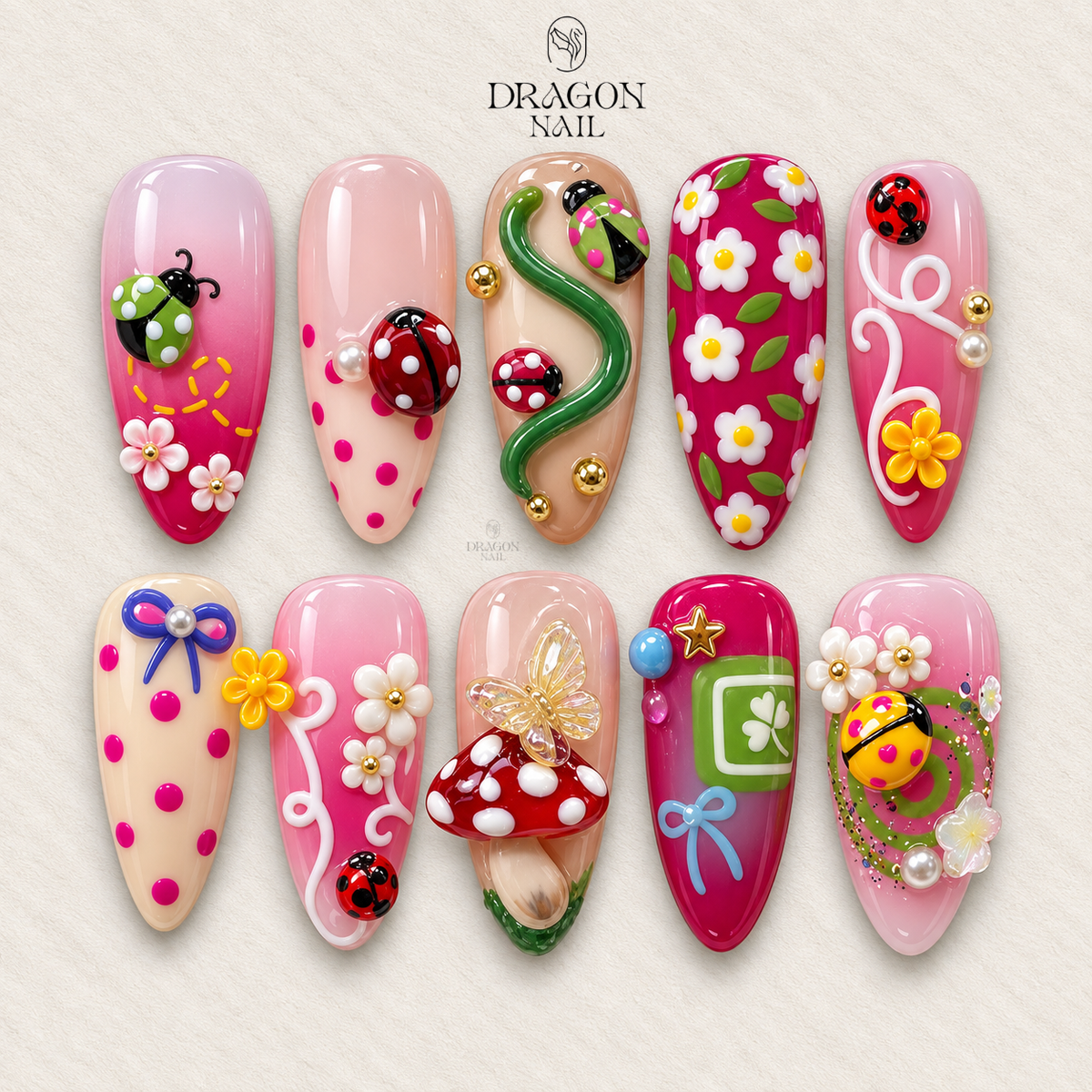 Nature Inspired Glam Press On Nails