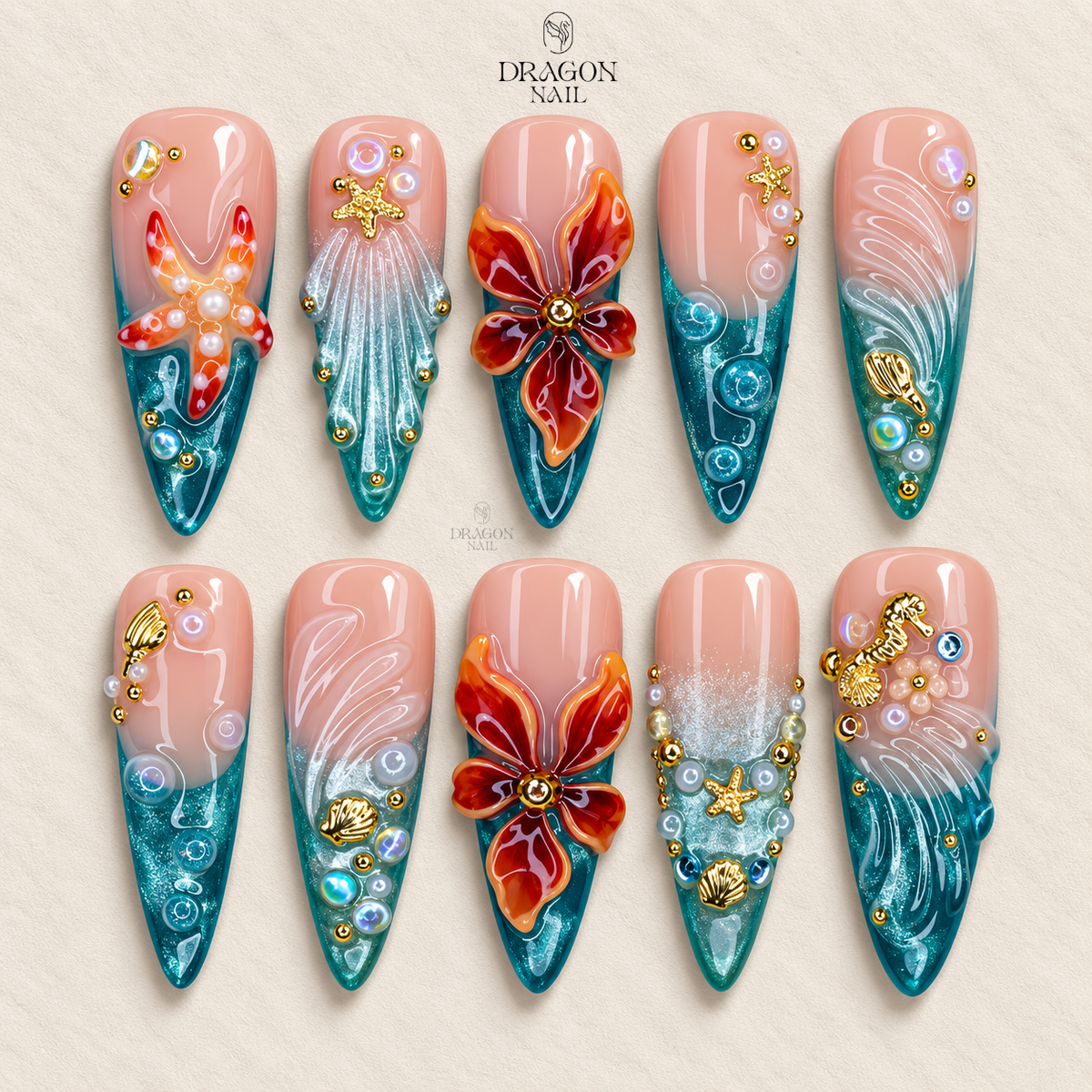 Ocean Fantasy Summer Press On Nails
