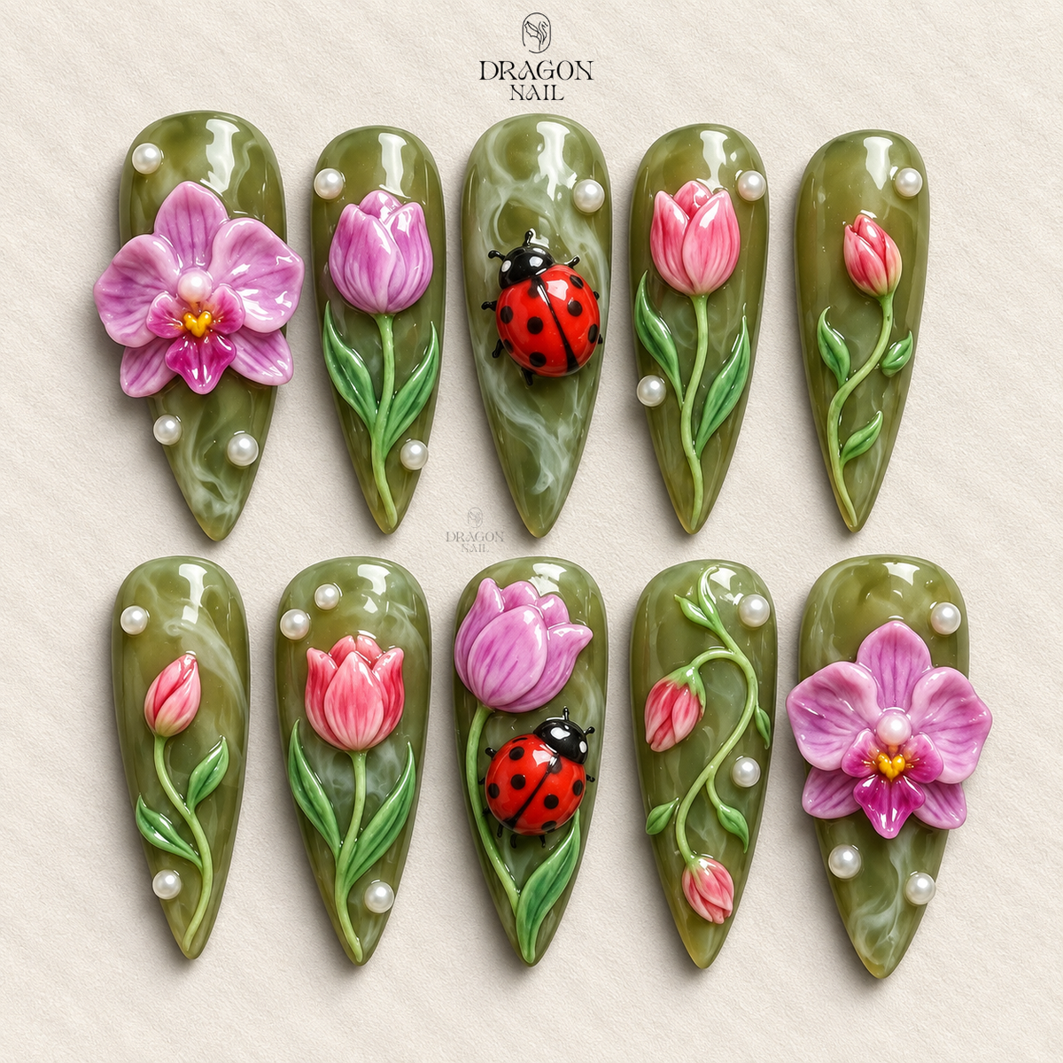Ornate Metallic Gothic Blade Edge Press On Nails