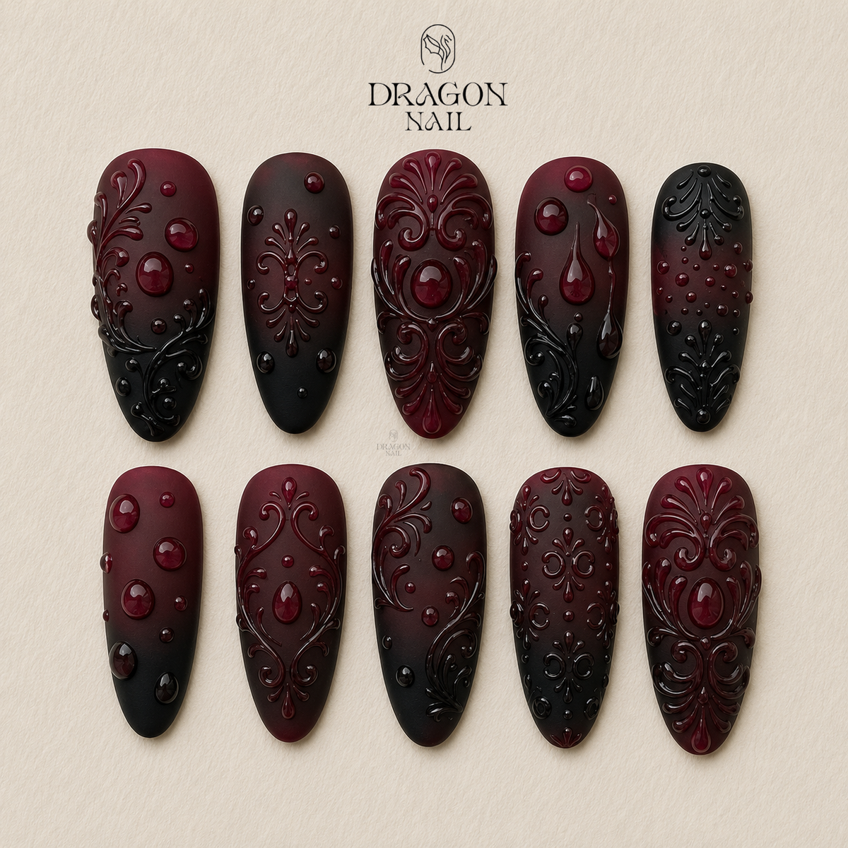 Ornate Baroque Gothic Press On Nails