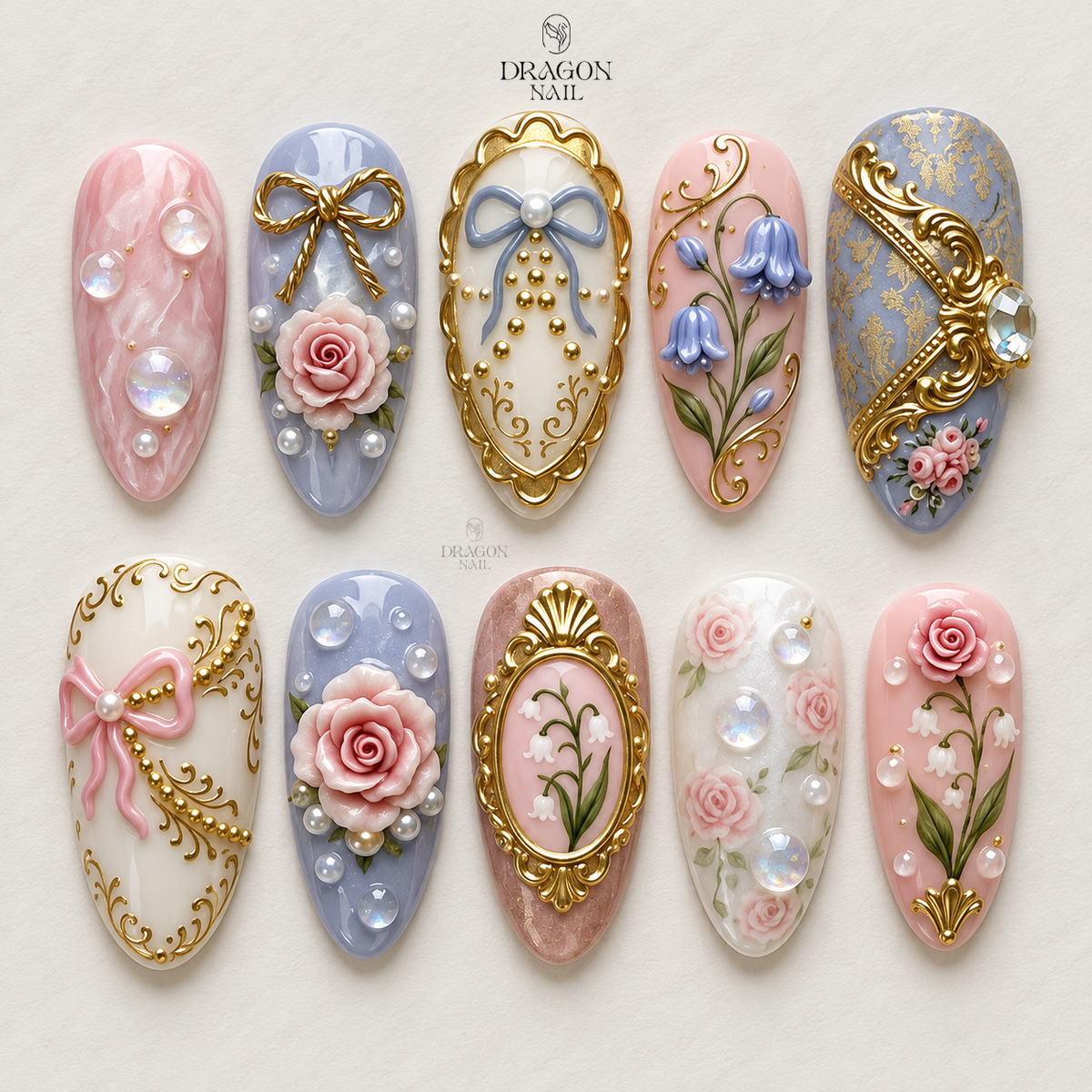 Ornate Pearl Baroque Press On Nails
