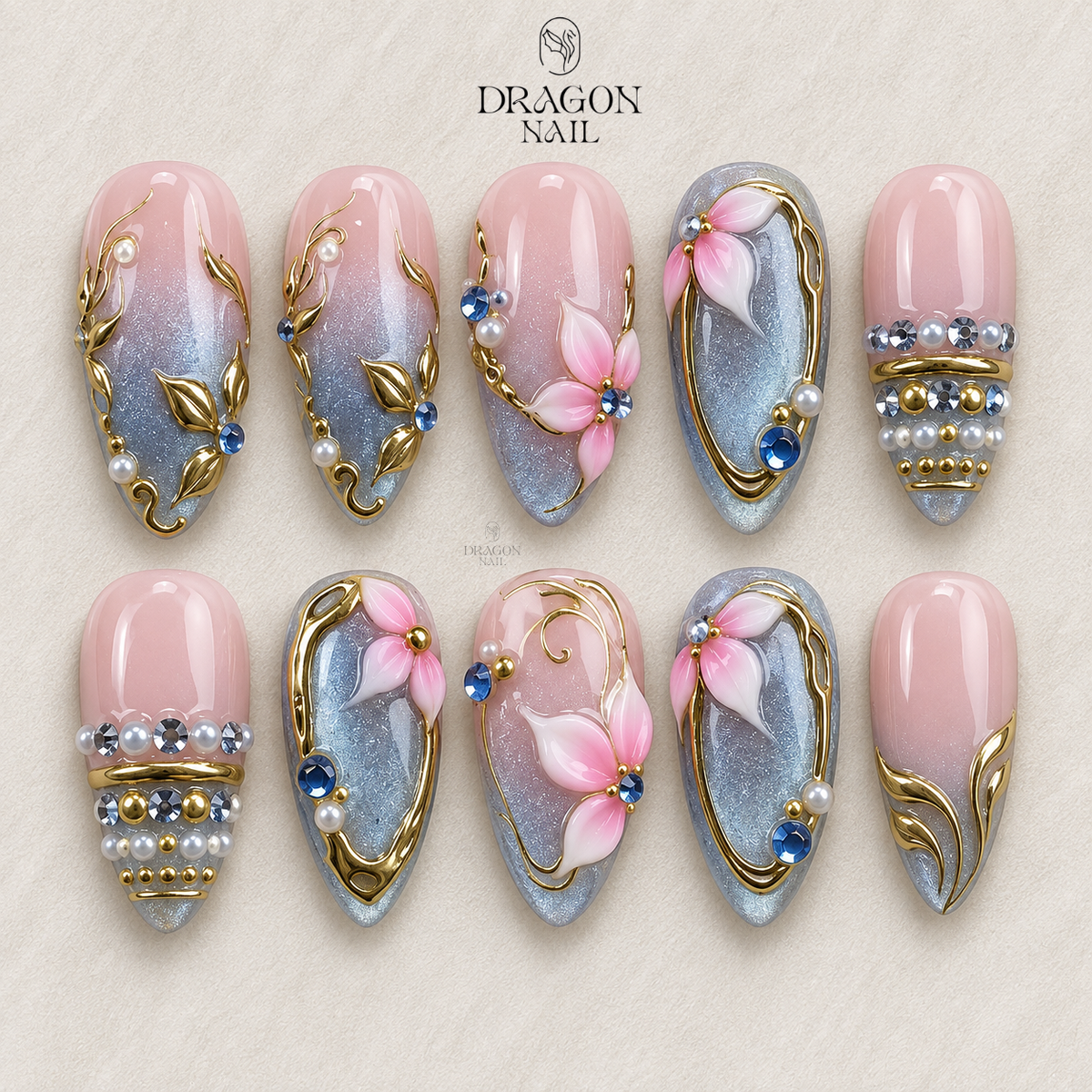 Pastel Blossom Elegance Press On Nails