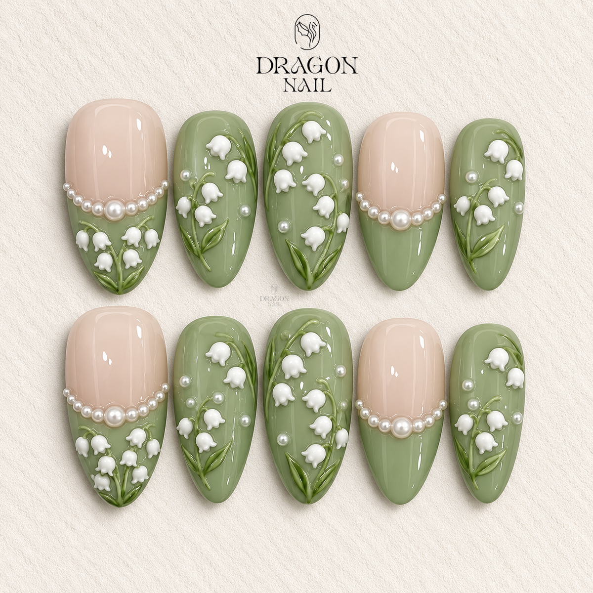 Pearl French Tip Floral Elegant Nail Design for Mom
