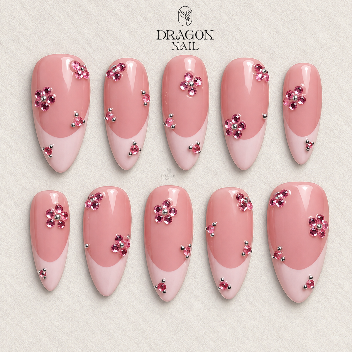 Pink French Pearl Elegance Press On Nails