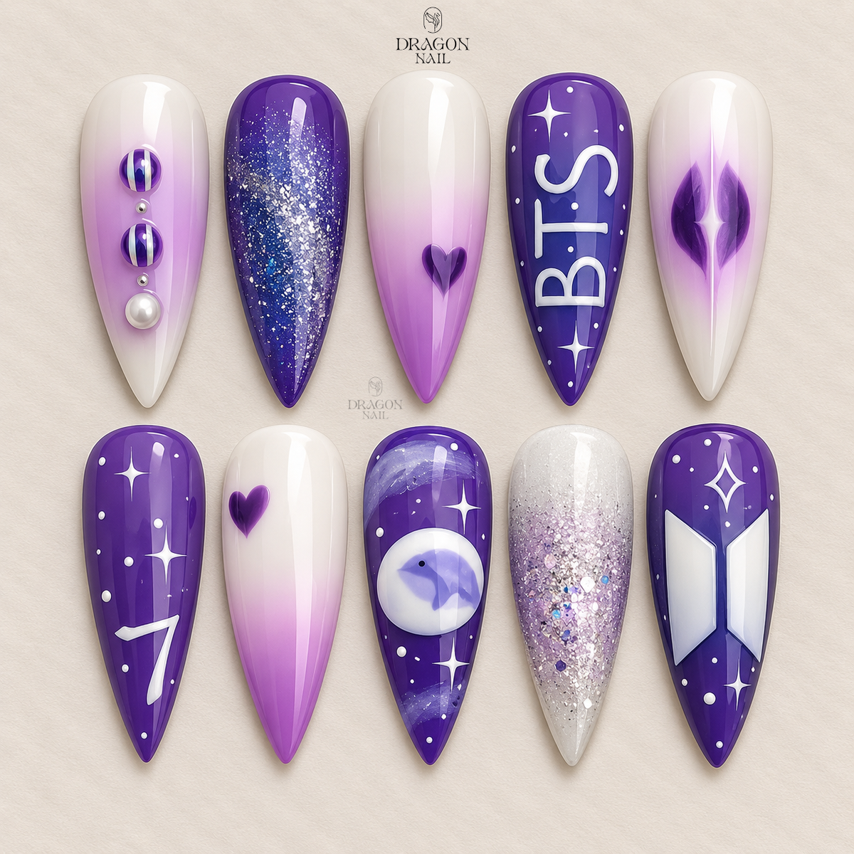 Purple Galaxy Cosmic Aura Press On Nails