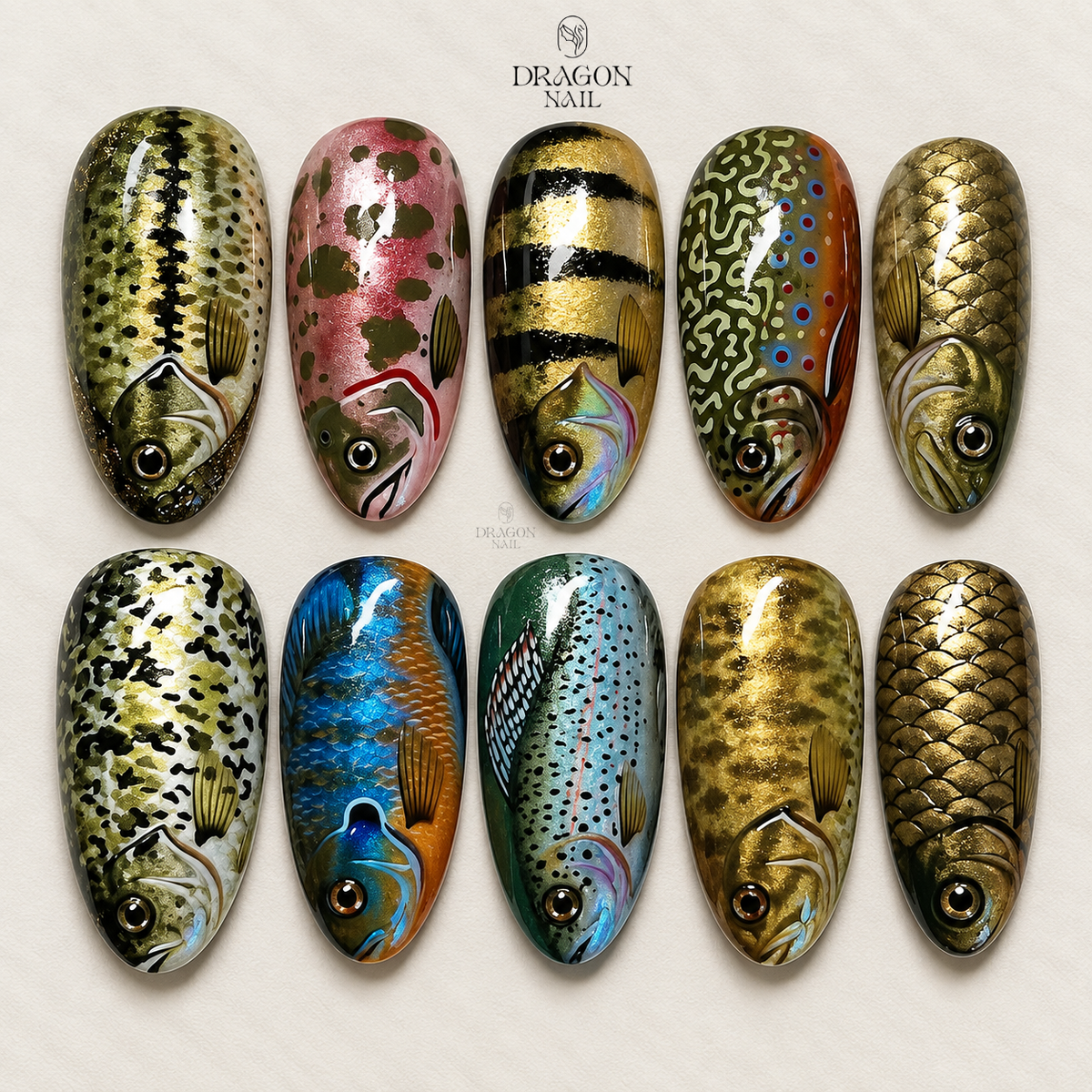 Realistic Aquatic Nature Press On Nails