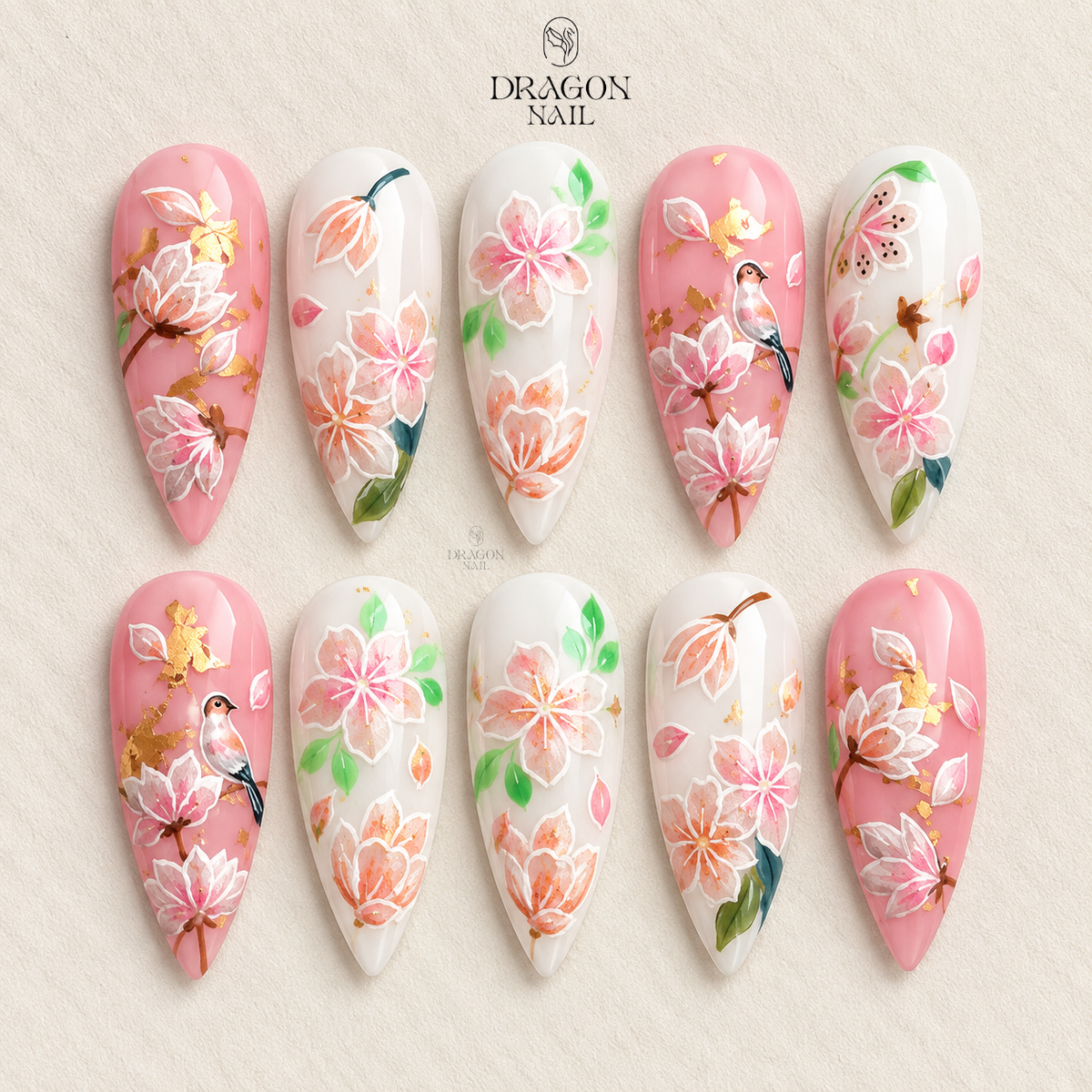 Romantic Garden Bloom Press On Nails