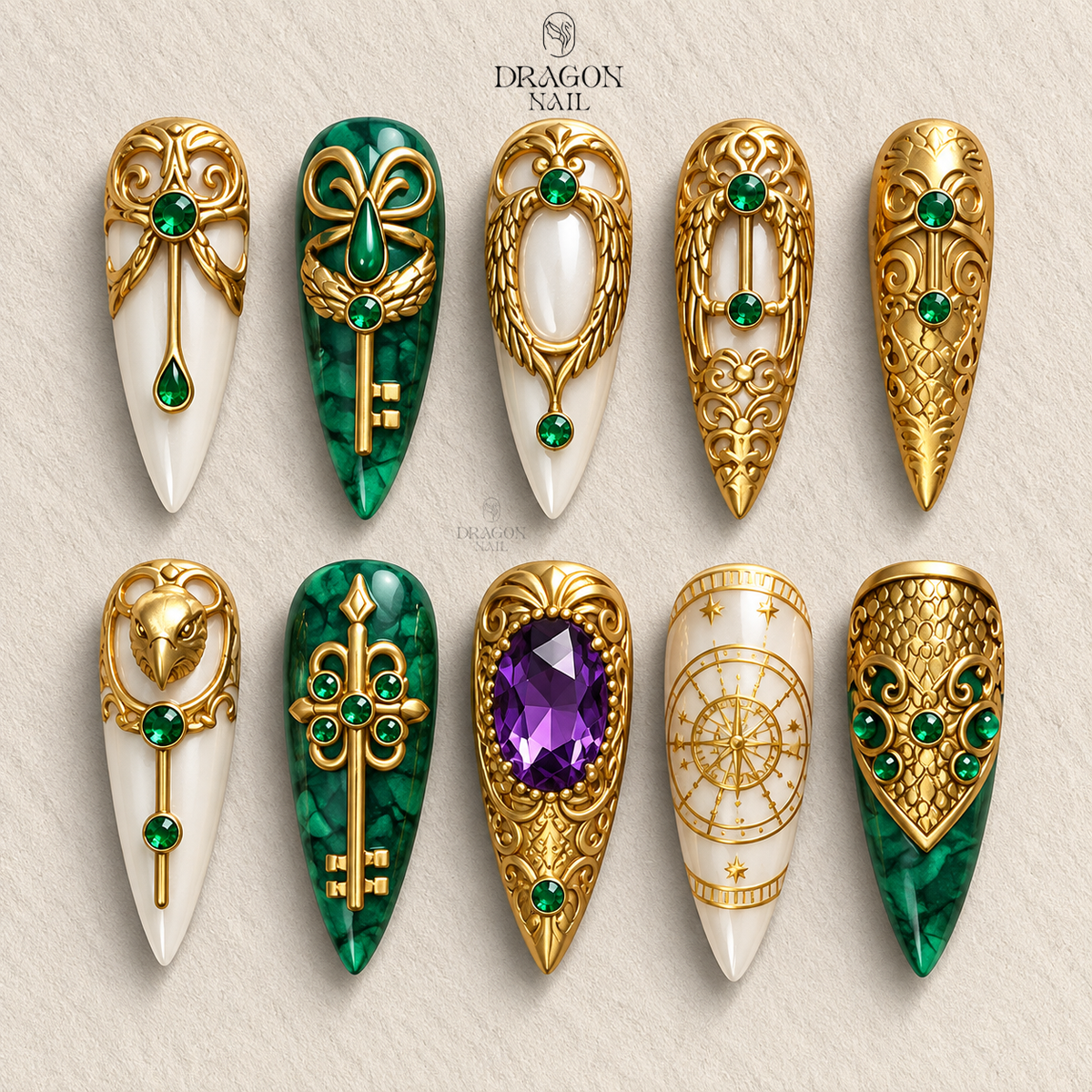 Royal Alchemist Arcane Gold Mystical Ornate Press On Nails