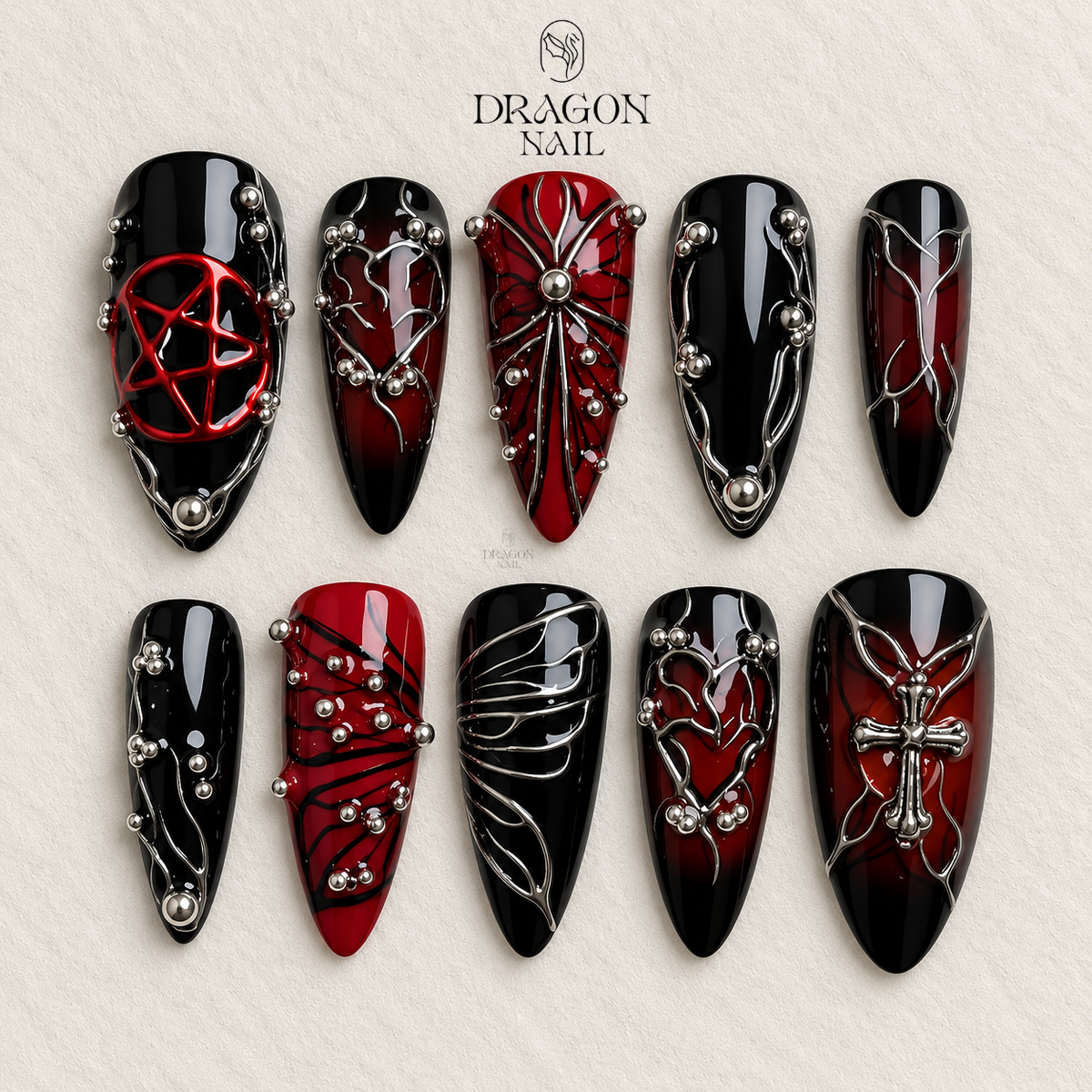 Royal Velvet Crimson Press On Nails