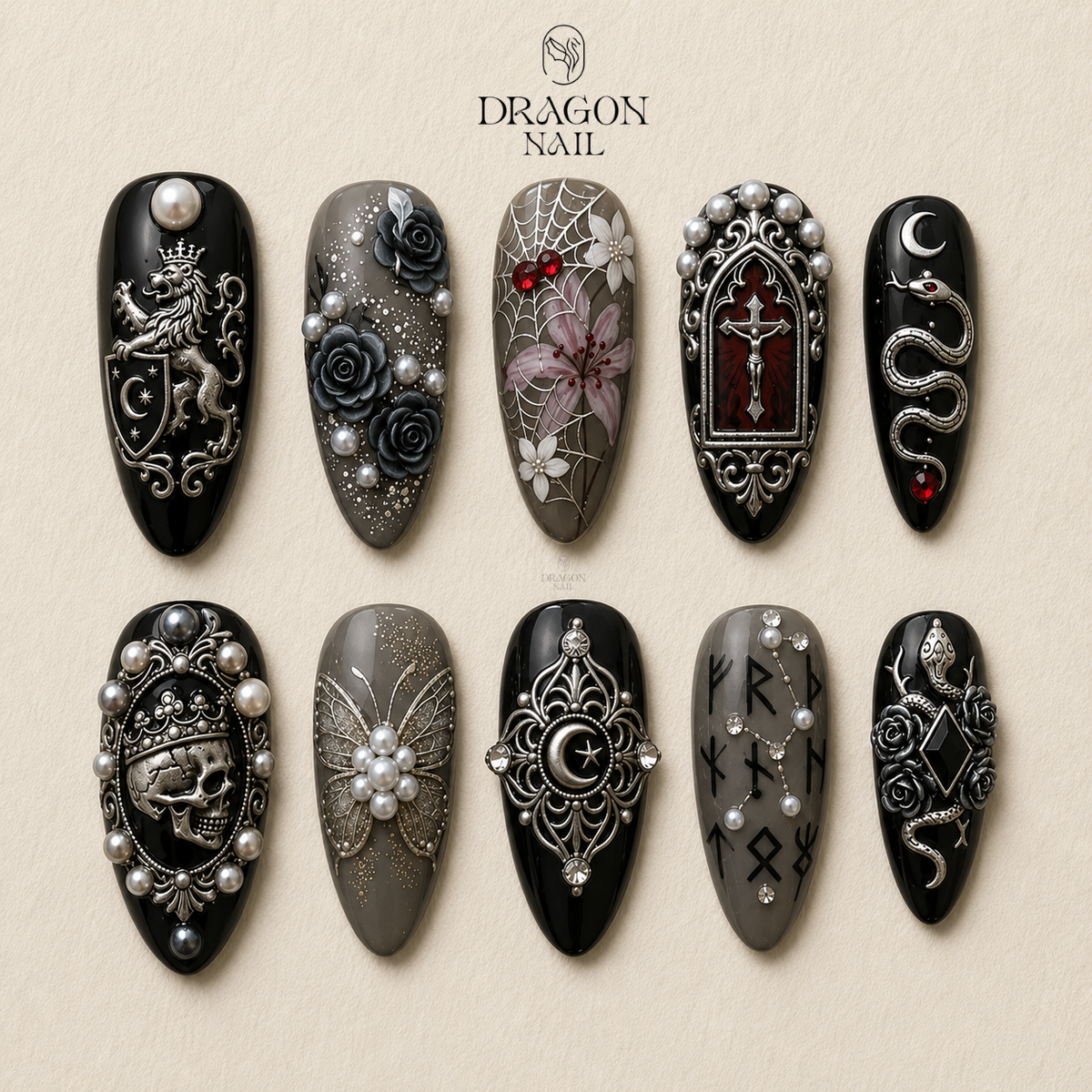 Royal Baroque Gothic Press On Nails