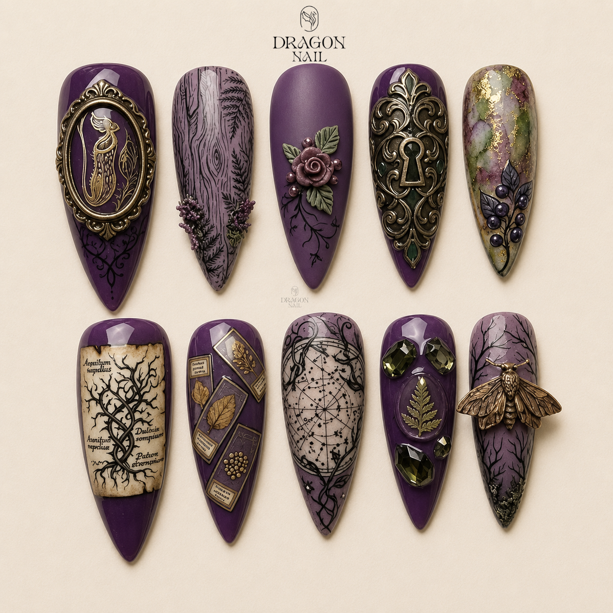 Royal Enchanted Dark Fantasy Press On Nails