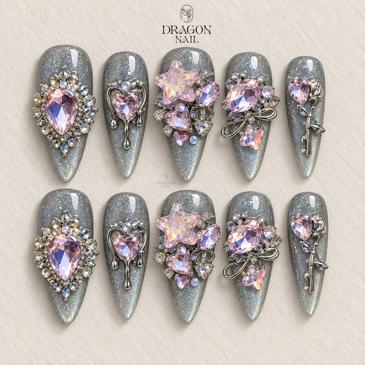 Royal Gilded Pearl Press On Nails