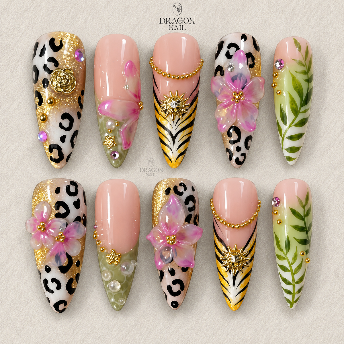 Safari Goddess Glam Press On Nails
