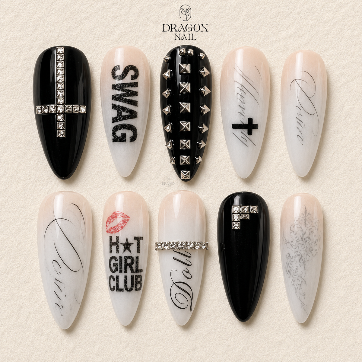 Silver Cross Chrome Press On Nails