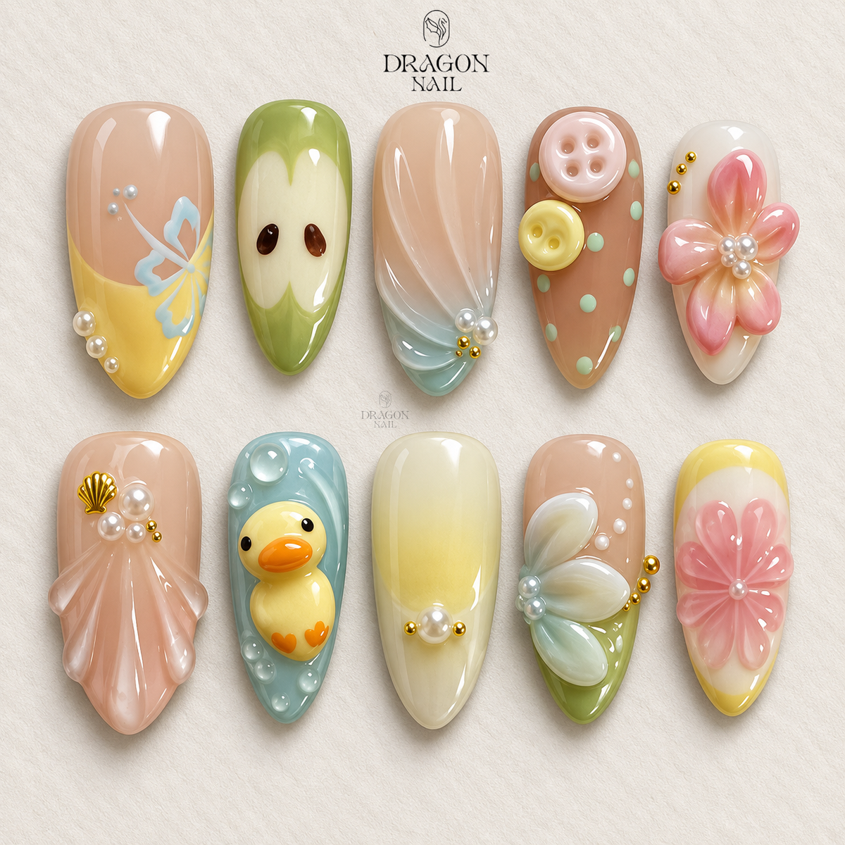 Soft Pink Chrome Swirl Glossy Elegant Press On Nails