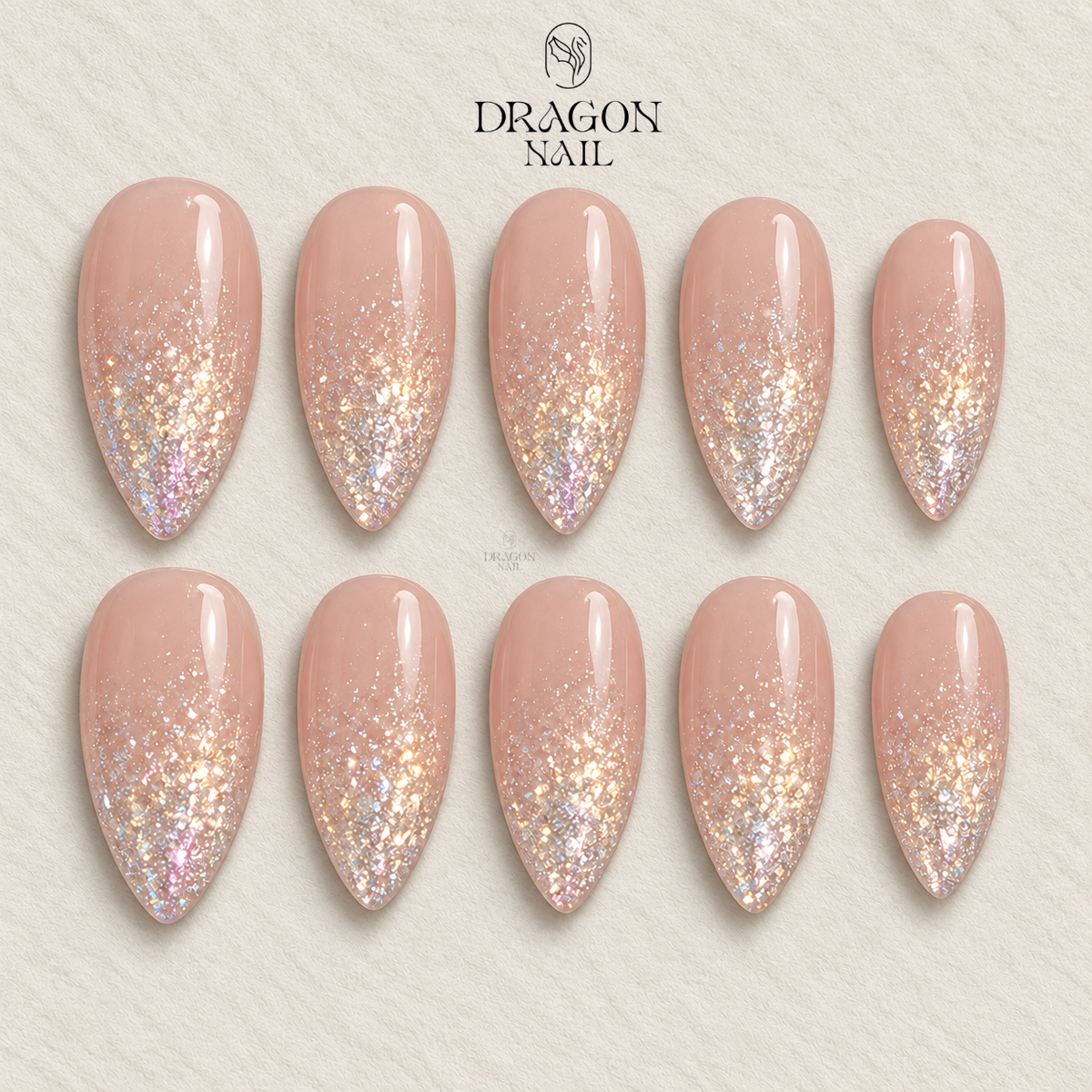 Sparkling Pink Cat Eye Press On Nails